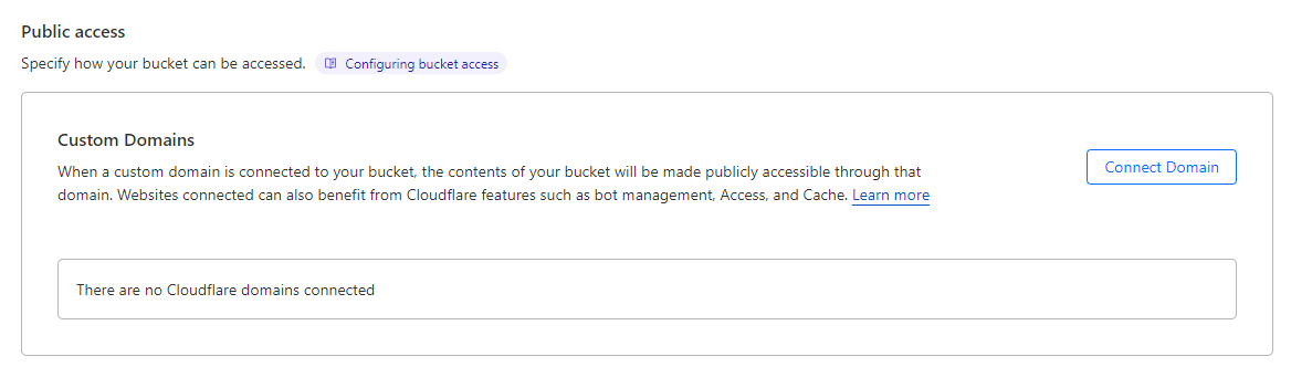 The "Public access" section