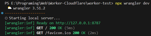 The result after run npx wrangler dev