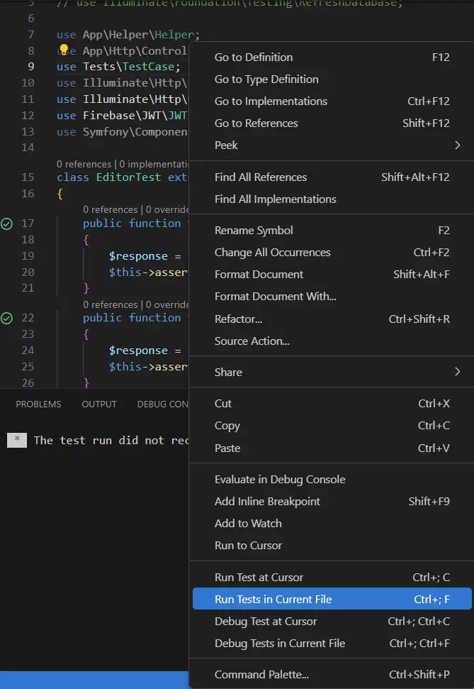 Run a specific file to test in VS Code